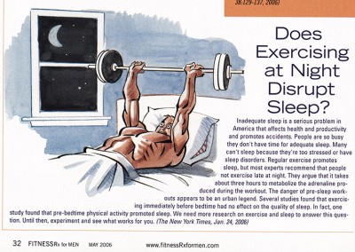 Bed Pumper art by Lyman Dally for FitnessRx for Men magazine