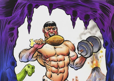 Illustration for "paleo diet" article in Muscular Development magazine
